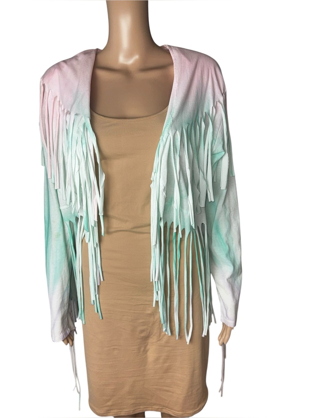 Suzy Phillips Vintage 80’s Tie Dyed Bolero Jacket Cropped Fringe Cowgirl